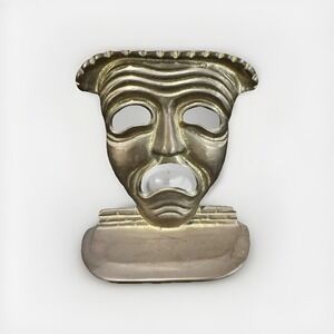 VTG MCM Drama Tragedy Brass Bookend Theatre Chinoisere